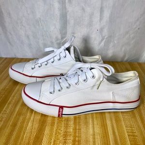 Levi’s low top canvas sneakers size 10.5 like new never worn.